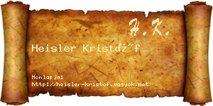 Heisler Kristóf névjegykártya